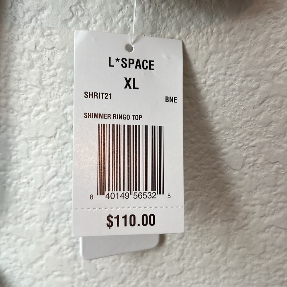 L*SPACE Ringo Shimmer Bikini Top In Bone Size XL - Picture 7 of 10